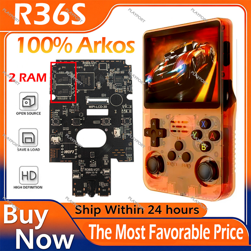 Gaming Console Mario - R36S Orijinal Retro El Oyun Konsolu