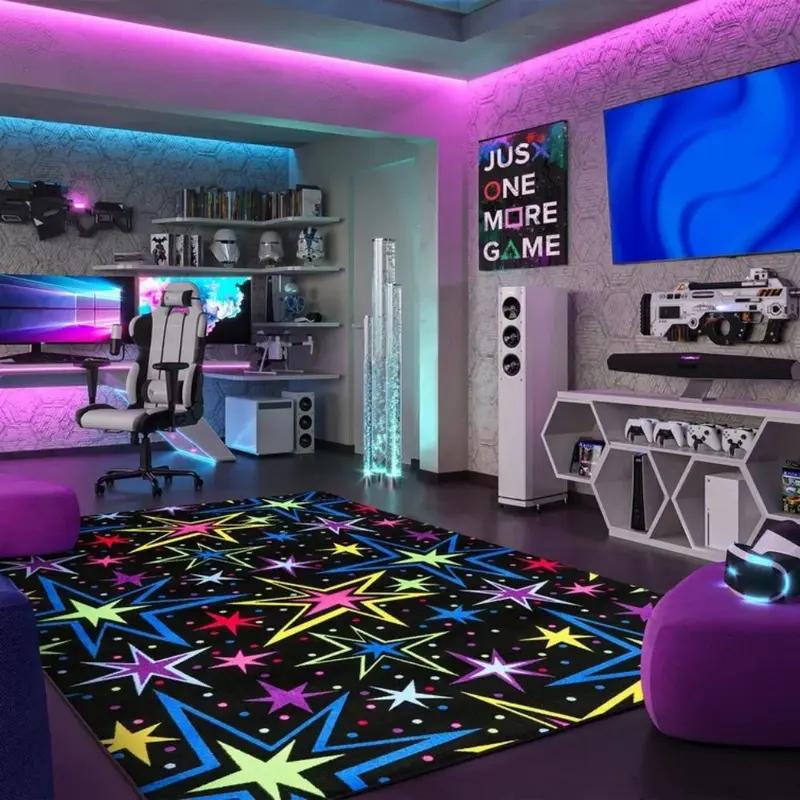 Gaming Console Room - VIKAMA Gaming Star Alan Halısı Siyah