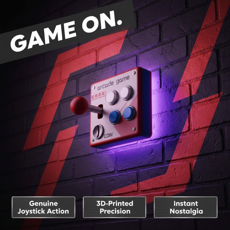 Gaming Console Room - Retro Arcade Oyun Düğmesi Anahtar Plakası,