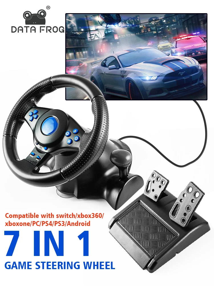 Steering Wheel Gaming - DATA FROG Titreşim Geri Bildirimli Yarış